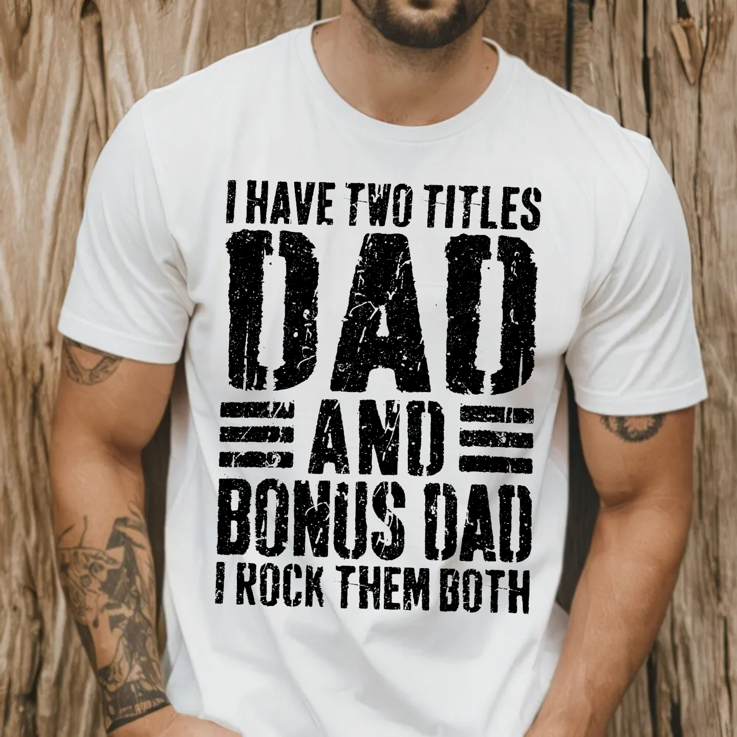 I Have Two Titles Dad And Bonus Dad I Rock Them Both T Shirt, Funny Stepdad Tshirt, Bonus Dad Gift Shirt, Unisex Short Sleeve Tee, Casual Clothing