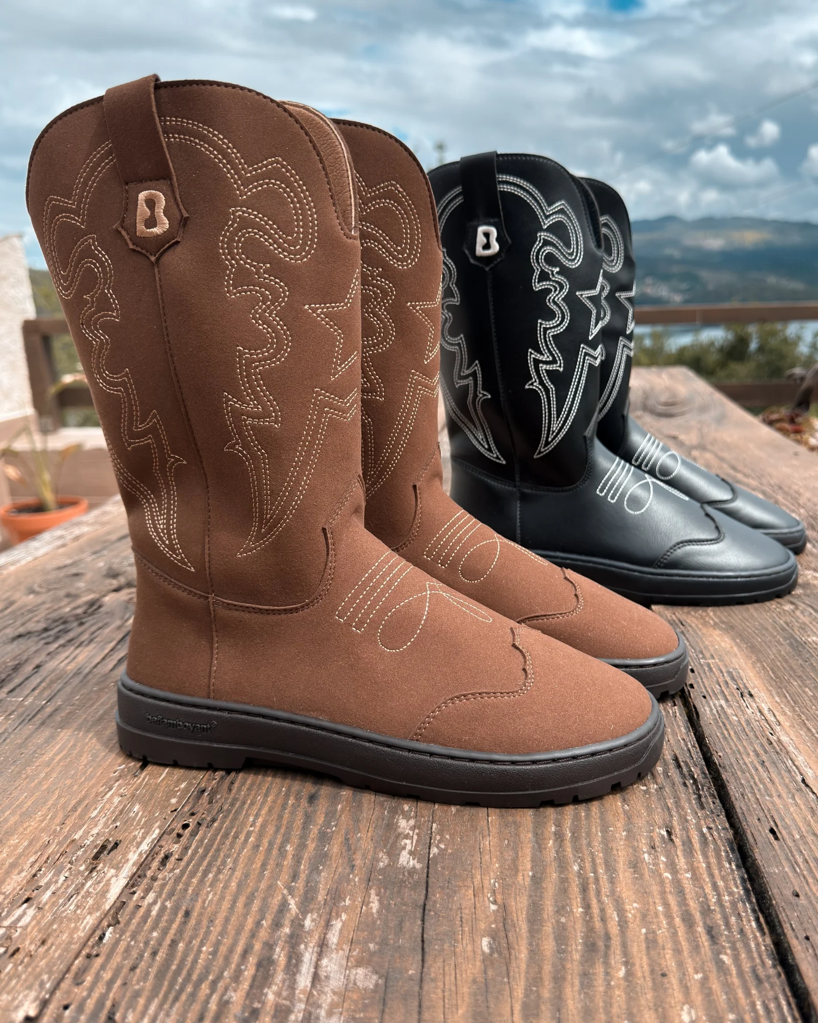 Black Cowboy Barefoot Boots - Dallas