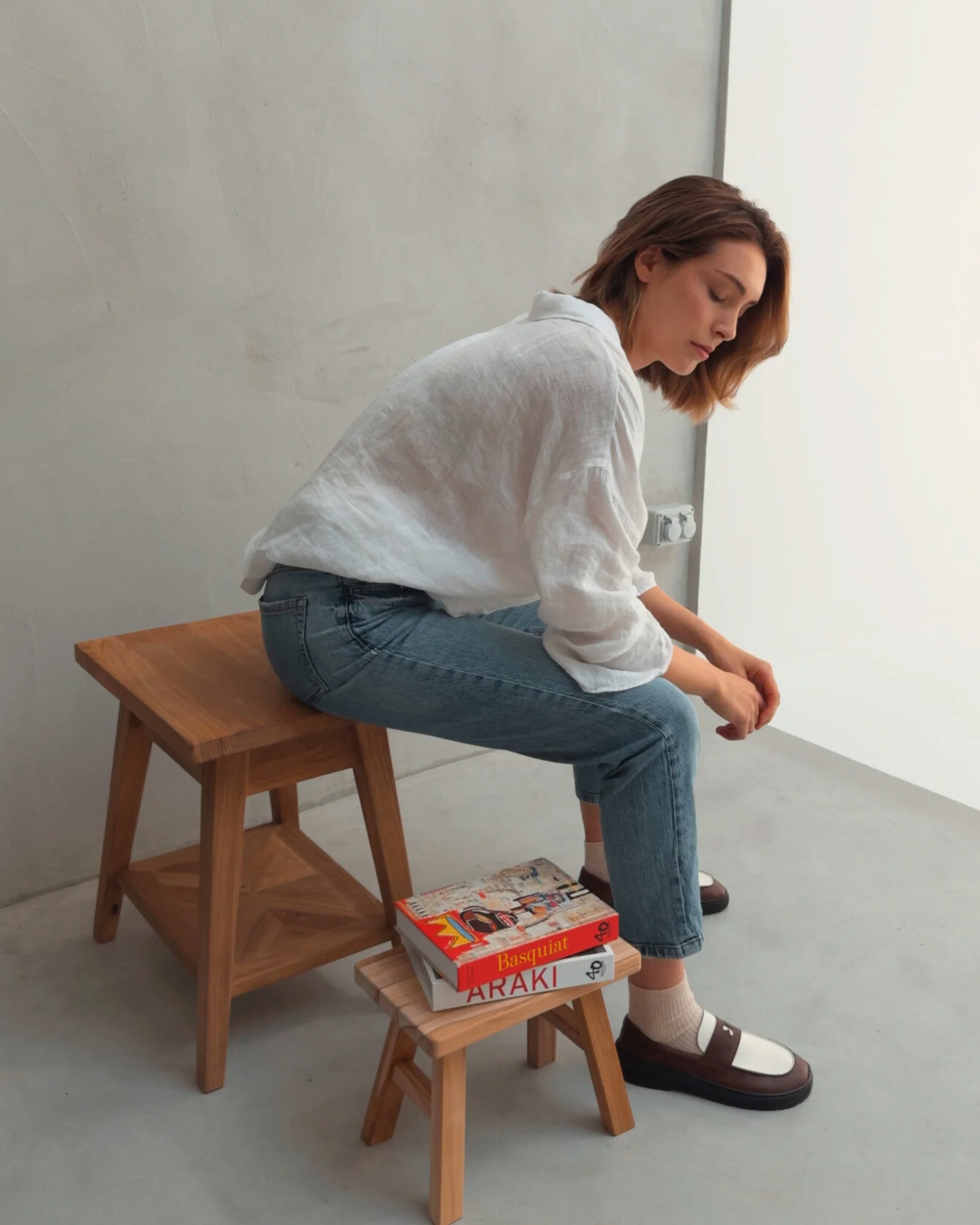 Brown and White Barefoot Loafer - Glow