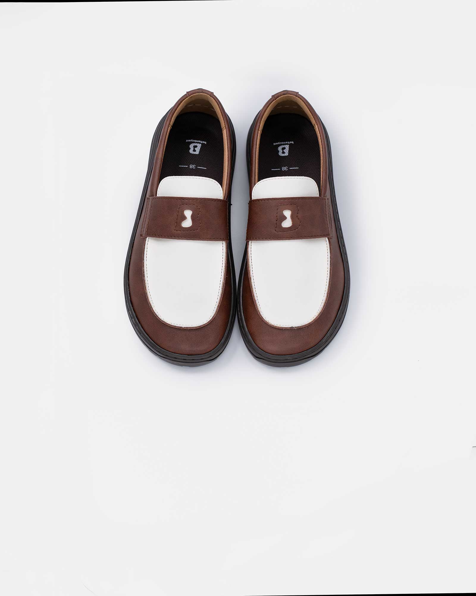 Brown and White Barefoot Loafer - Glow